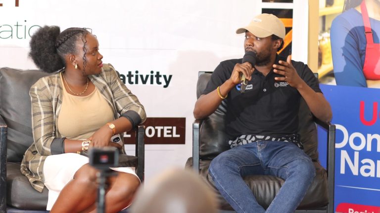 Rashid Migadde speaking on a panel at the Film and Culture Market media activation