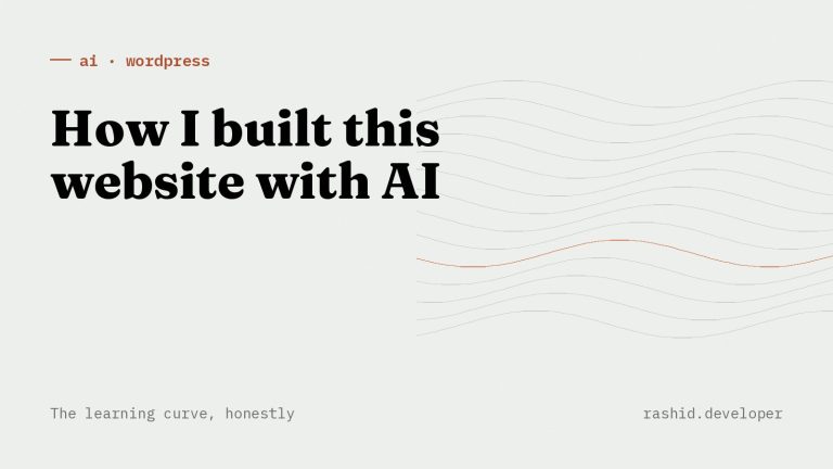 How I built this website with AI: the learning curve