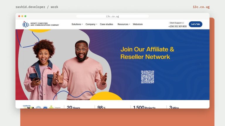 Homepage of a cloud, telecom and IT company website
