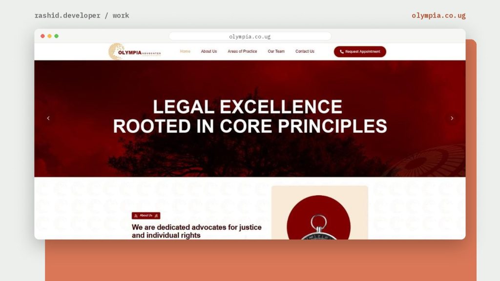 Homepage of olympia.co.ug