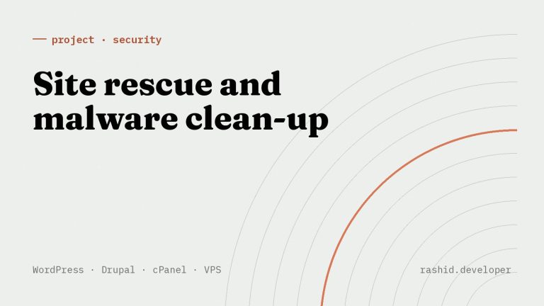 Site rescue and malware clean-up