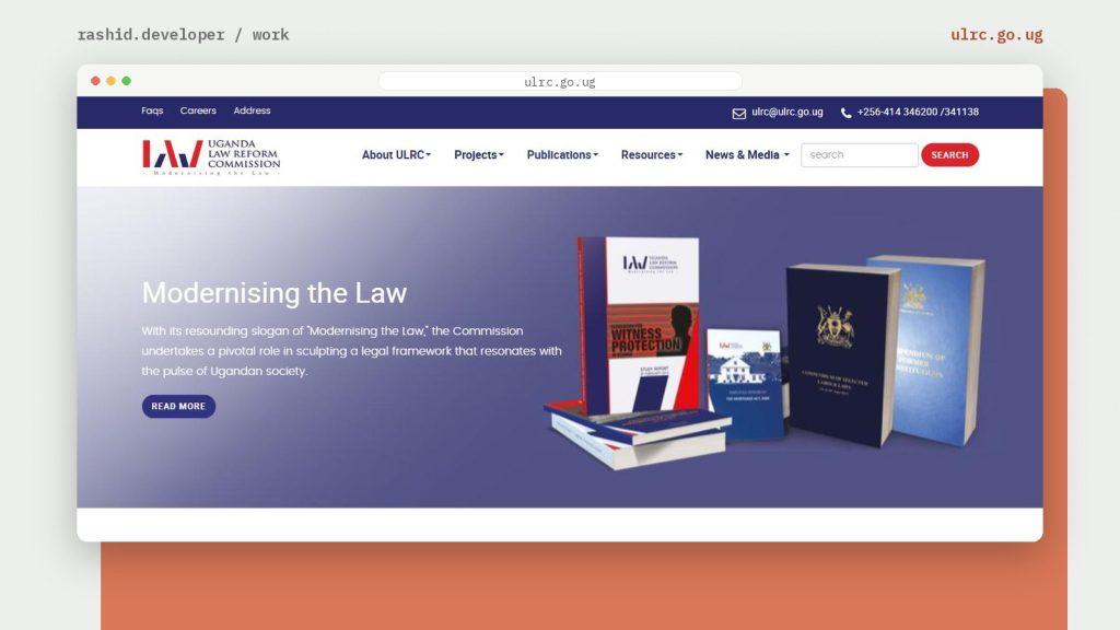 Homepage of ulrc.go.ug